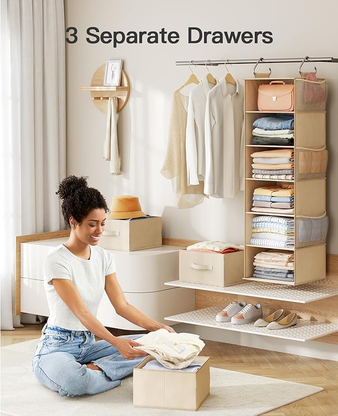 Pipishell 6-Shelf Hanging Closet Organizer, - Image 2