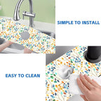 Abstract Watercolor Leaves Sink Faucet Absorbing Mat Sink Splash Guard Faucet - Image 5