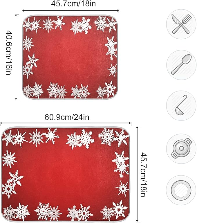 Super Absorbent Dish Drying Mat, Microfiber Fast-Drying Dish Mat, Kitchen Dish - Image 3