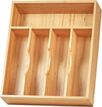Umilife Bamboo Kitchen Drawer Organizer, 11 Inch Silverware Utensils Tray Holder by Umilife