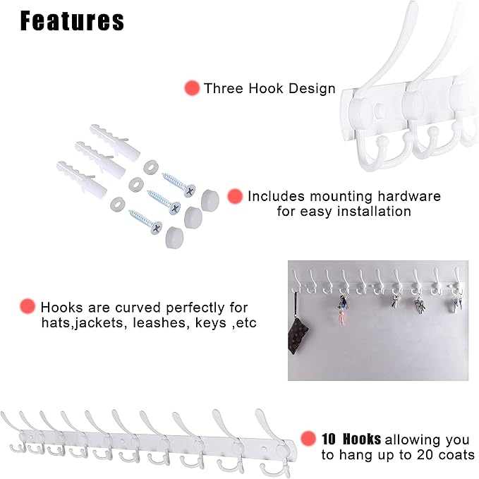Dseap Coat Rack Wall Mount - Image 9