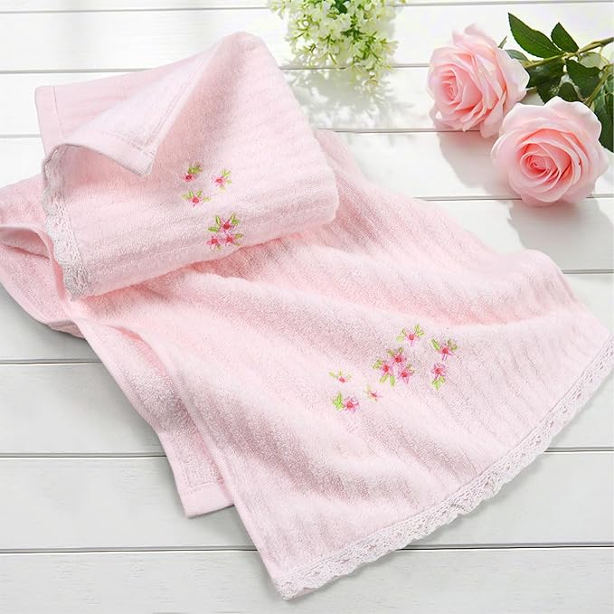 Jacquotha Pink Hand Towels for Bathroom – Soft Cotton, 13x29 Inches, - Image 8