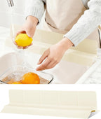 Kitchen Sink Splash Guard 18" Self-Draining Silicone Water Guard by Akrelyan