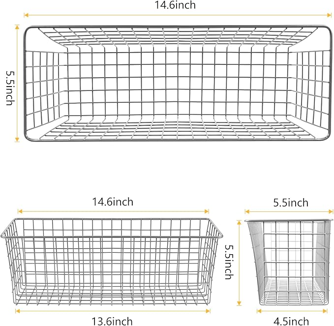 2 Sets Extra Large Hanging Wall Basket, WallmountedFruit Vegetable Toy Snack - Image 2