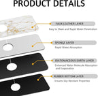 MCALK Marble White Kitchen Sink Faucet Mat Splash Guard, Absorbent Quick-Dry - Image 3
