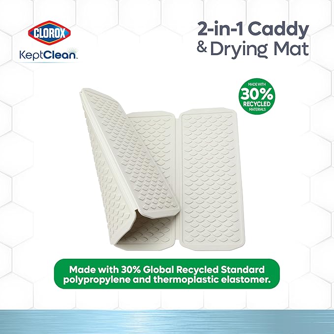 Clorox KeptClean 2-Piece Folding Kitchen Sink Mat and Sink Organizer – Folding - Image 8