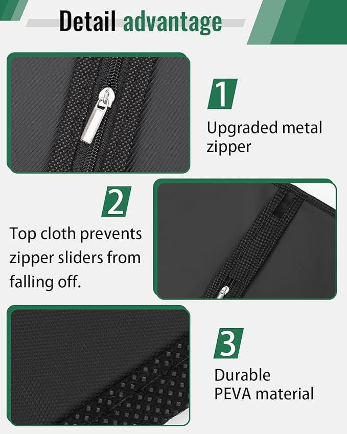 Garment Bags for Hanging Clothes 8 packs Washable Black Suit Bags for Closet - Image 4