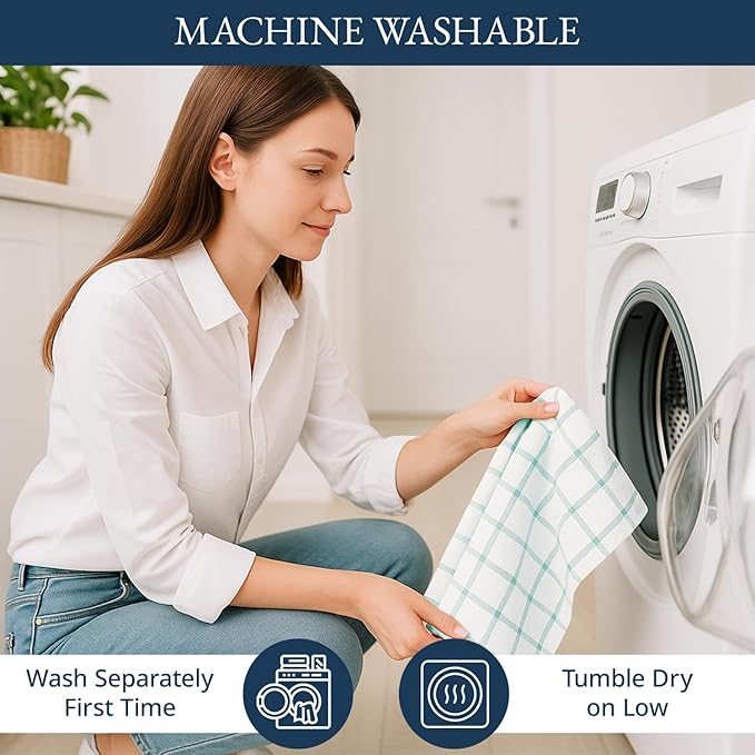 LANE LINEN Kitchen Towels & Dishcloths Set of 12-100% Cotton, Quick-Drying 18” - Image 9