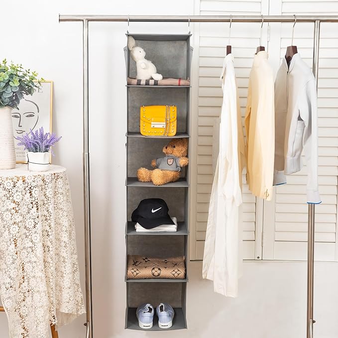 6 Shelves Hanging Closet Organizer, 2 Pack Hanging Storage - Image 5
