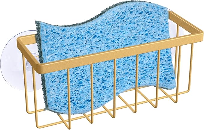 Gold Sponge Holder for Kitchen Sink, Kitchen Sink Sponge Holder, Sink Organizer by HLOOL