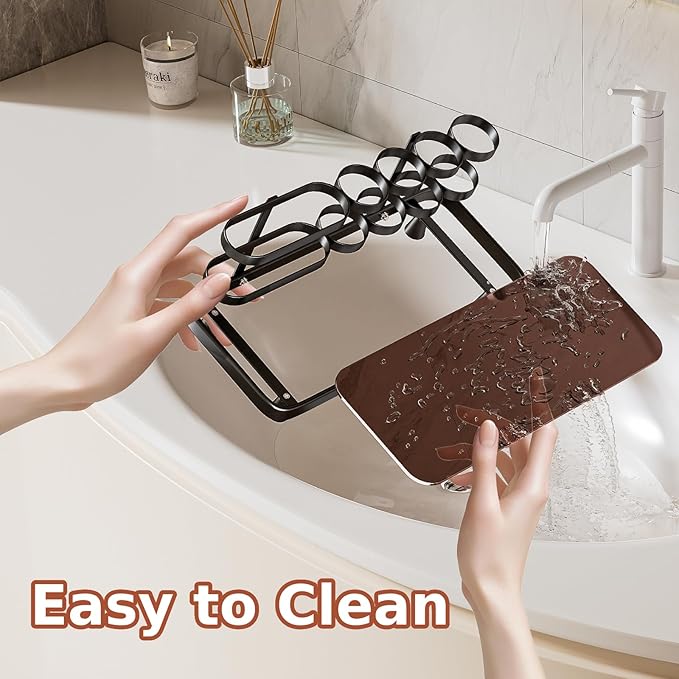 Electric Toothbrush Holder for Bathroom Countertop 5 Metal Slots Toothpaste - Image 5
