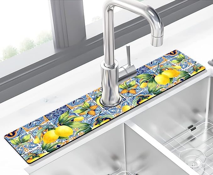 Kitchen Sink Splash Guard Faucet Mat Super Absorbent Fast Drying Mat Sink by THIDEAPE