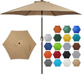 Blissun 7.5 ft Patio Umbrella, Yard Umbrella, Outdoor Market Umbrella with Push Button Tilt Crank (Tan) by Blissun