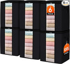 SpaceWhisper 6 Pack 100L Clothes Storage, Foldable Thick Fabric Blanket Storage by Unknown