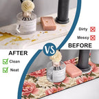 Beautiful Peony Sink Faucet Absorbing Mat Bright Peonies Super Absorbent Fast - Image 6
