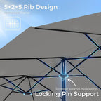 SUPERJARE 15FT Outdoor Umbrella for Patio, Double sided Pool Umbrellas with Fade Resistant Canopy, Large Table Umbrella for Deck, Market, Backyard - Gray - Image 9