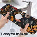 Faucet Draining Mat For Kitchen Sink, Mushrooms Ferns Wildflowers Diatom Mud - Image 5