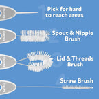 Nuby Bottle and Cup All Around Cleaning Brush Set, Cleans Straw, and Hard to - Image 5