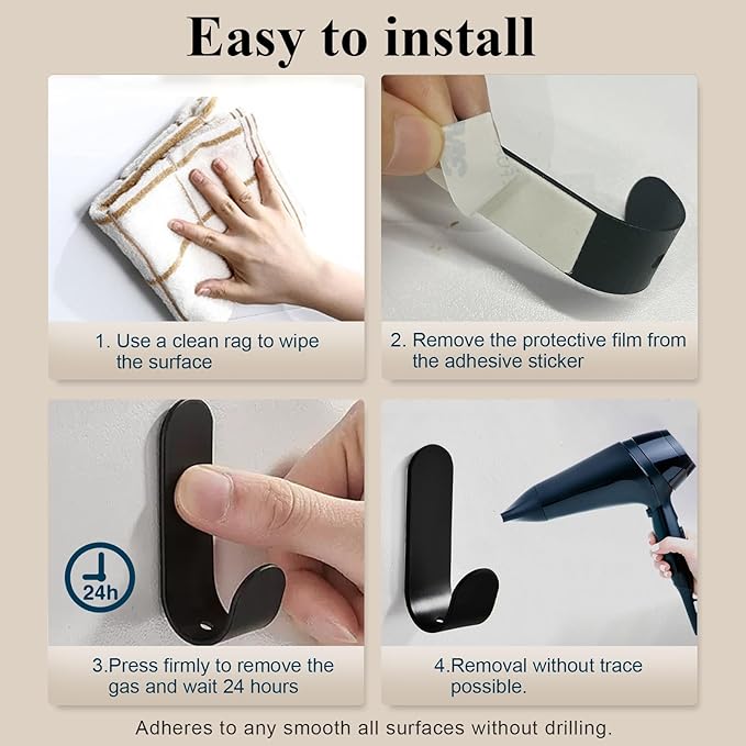 Adhesive Towel Hooks, Waterproof Oilproof Rustproof - Image 6