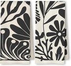 Abstract Boho Neutral Floral Kitchen Towels Set of 2, 70s Retro Groovy Beige by Unknown