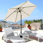 Blissun 7.5 ft Patio Umbrella, Yard Umbrella, Outdoor Market Umbrella with Push Button Tilt Crank (Creamy White) - Image 5