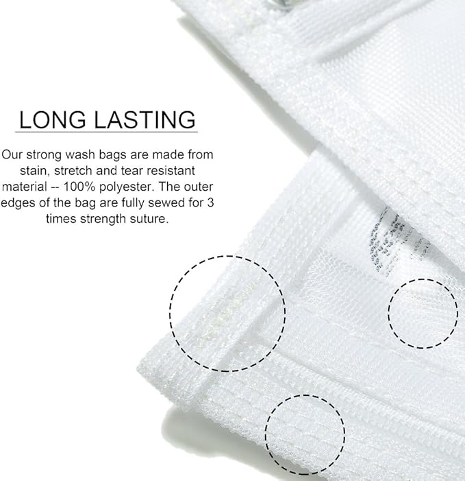 TENRAI Delicates Laundry Bags, Bra Fine Mesh Wash Bag - Image 4