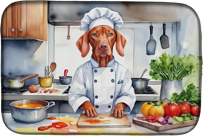 Caroline's Treasures DAC6335DDM Vizsla The Chef Dish Drying Mat Absorbent Dish by CarolinesTreasures