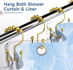 Titanker Gold Shower Curtain Hooks Rings, Rust-Resistant Metal Double Glide - Image 2
