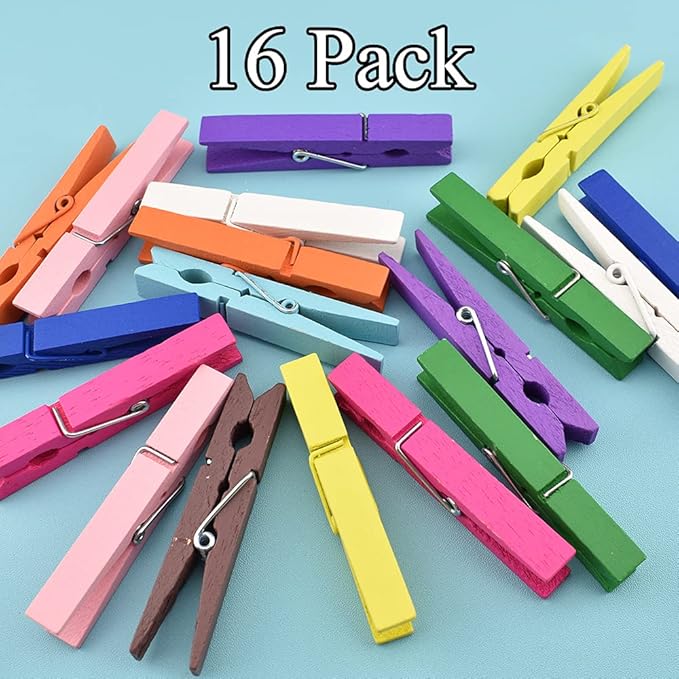 HAHIYO Colorful Wooden Clothes Pins Clothespins Wide Do NOT Fall Apart 2.87 - Image 5