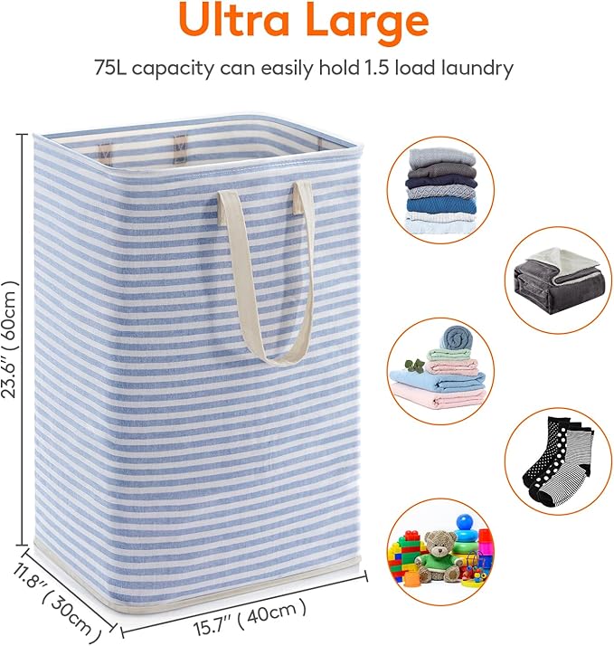 Lifewit 3 Pack Laundry Hamper Large Collapsible Laundry Baskets, Freestanding - Image 4