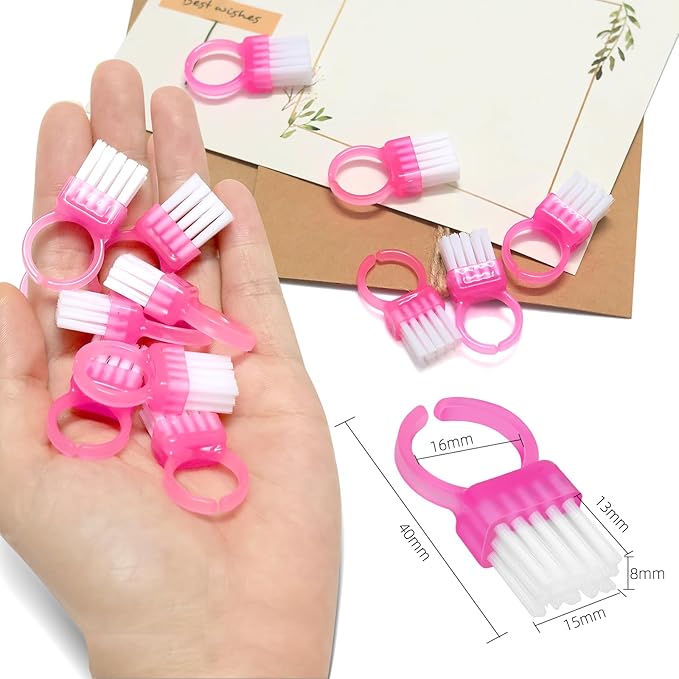 Nail Brush Rings SHEERBLISS Mini Nail Brushes 20pcs Hand Fingernail Brush - Image 4