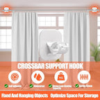 Adhesive Curtain Rods No Drilling Holder, No Drill Curtain Rod Brackets - Image 2
