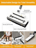 3 in 1 Floor Scrub Brush with Long Handle 55" Push Broom Stiff Bristle Scrubber - Image 3