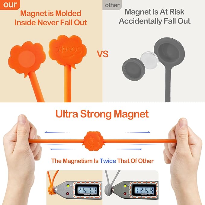 SOOOEC Magnetic Cable Ties, 8 Pack 7.2" Magnetic Twist ties Cute Cloud Design - Image 6