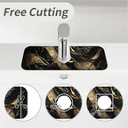 Kitchen Sink Splash Guard，Black and metallic gold marble Faucet Mat Sink - Image 5