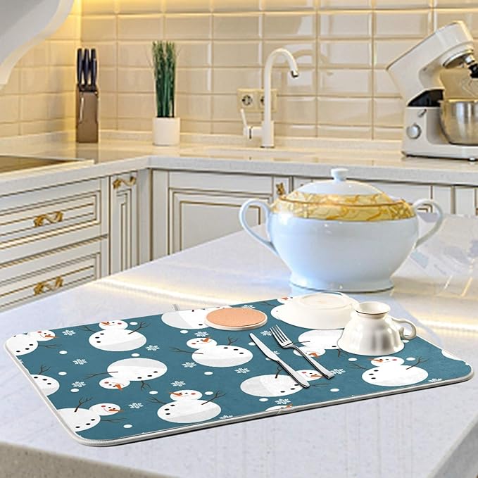 Super Absorbent Dish Drying Mat, Microfiber 23 Fast-Drying Dish Mat, Kitchen - Image 6