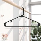 Plastic Hangers 50 Pack Black - Image 2