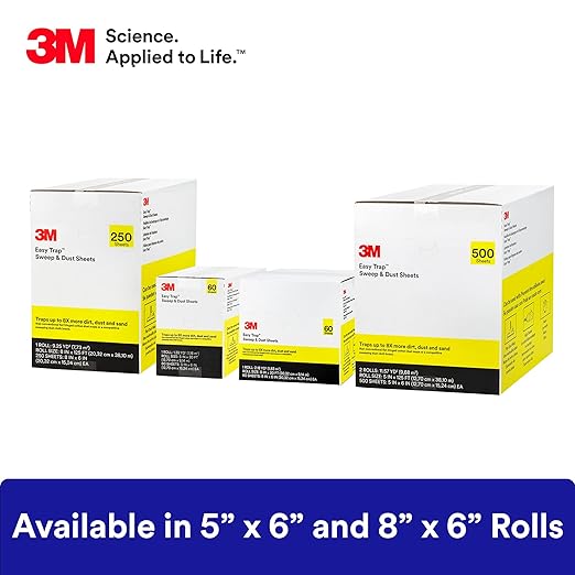 3M Easy Trap Sweep and Dust Sheets, 1 Roll of 60 8" x 6" Sheets, Disposable - Image 7
