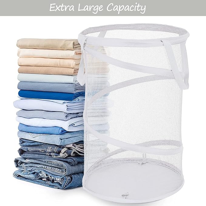 BATTOO Large Collapsible Laundry Basket Foldable Mesh Pop Up Hamper - Image 4