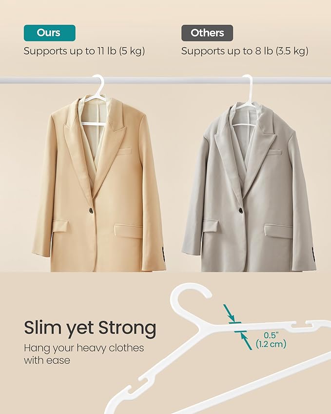SONGMICS Clothes Hangers, Plastic Hangers, - Image 6