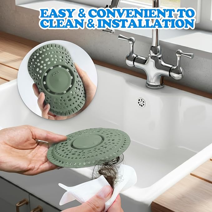 zaa Shower Drain Hair Catcher, 2 Pack Premium Silicone Drain Protector & Shower - Image 5