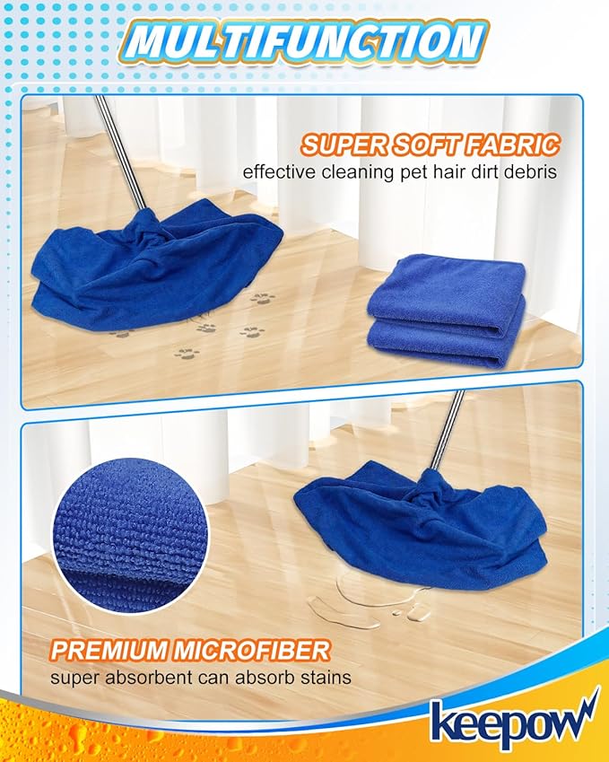 KEEPOW 6PCS Extra Large Microfiber Cleaning Cloth, Lint and Streak Free - Image 4