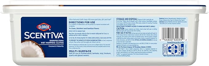 Clorox Scentiva Disinfecting Wet Mopping Cloths, Coconut and Waterlily - Image 13