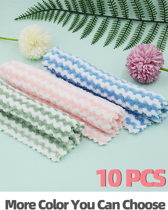 10PACK Kitchen Cleaning Cloths, Microfiber Dish Cloths: All-Purpose - Image 6