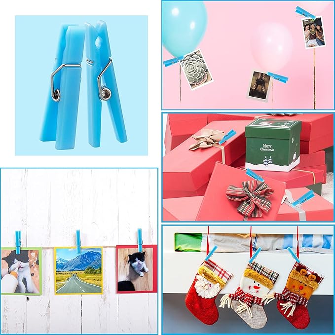 60PCS Baby Shower Clothespin Games Boy Plastic Mini Clothes Pins 1.4 inch - Image 6