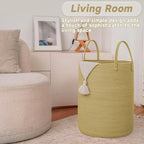 Large Woven Laundry Basket Hamper, 100L Cotton Rope Storage Bin - Image 3