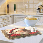 Christmas Santa Claus Poinsettia Dish Drying Mat - Image 6