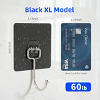 Adhesive Wall Hooks for Hanging - 60lb Heavy Duty Waterproof & Rustproof - Image 2
