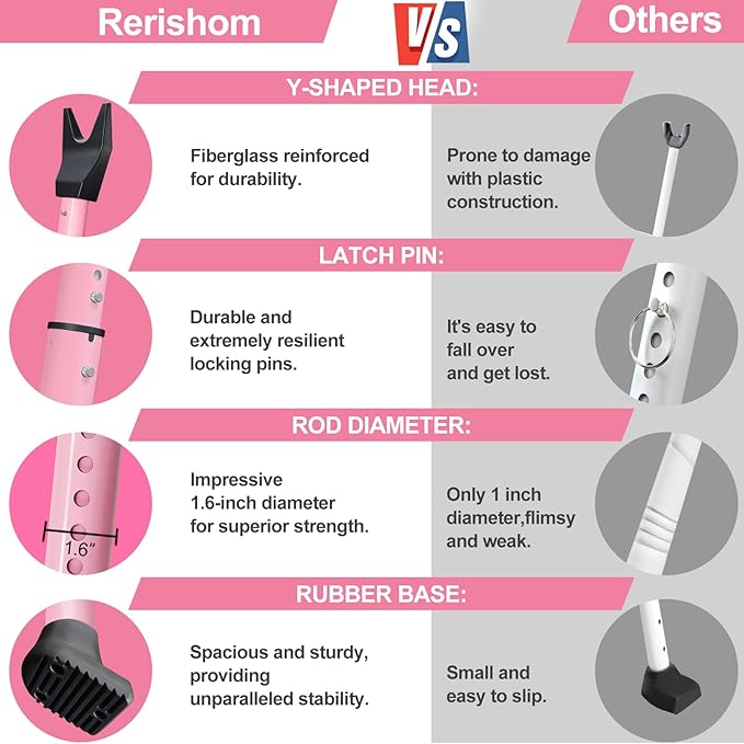 Rerishom Door Security Bar, Door Stoppers Security bar, Heavy Duty Door Lock - Image 5