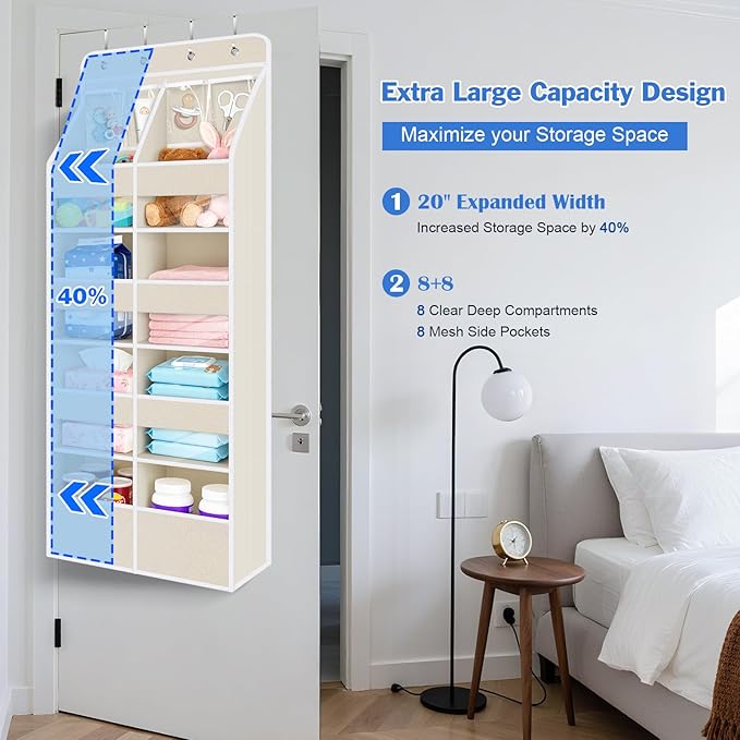 Univivi 5-Shelf Fabric Door Storage Over Door Hanging Organizer - Image 8